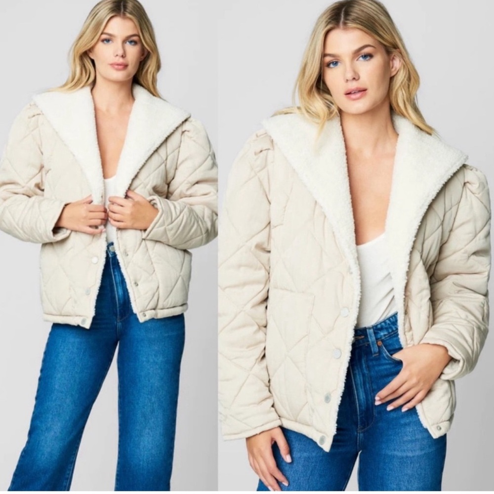 NWT Blank NYC Warm Hearts Quilted Sherpa Jacket, Various Sizes NWT